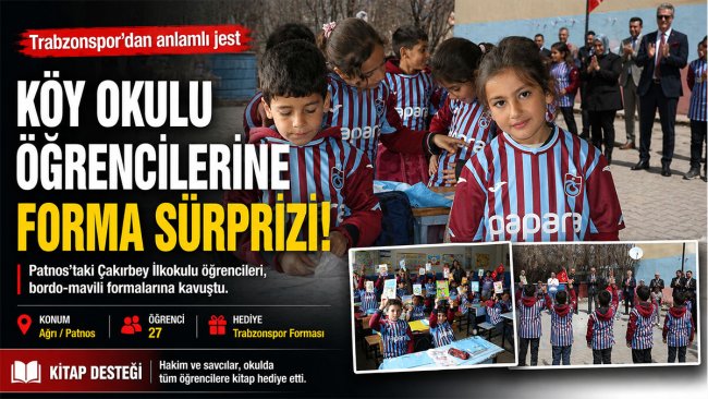 Sosyal Medyada Görülen Trabzonspor Sevgisi, Ağrı'daki 27 Öğrenciye Forma Sürprizi Getirdi