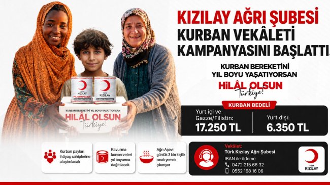 Kızılay Ağrı'da kurban vekâleti kampanyasını başlattı: Yurt içi ve Gazze için 17 bin 250 TL