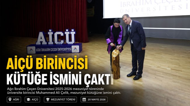 AİÇÜ birincisi Muhammed Ali Çelik mezuniyet kütüğüne ismini çaktı