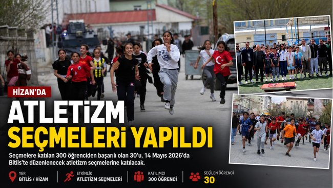 Hizan'da 300 Öğrenci Atletizm Seçmelerinde Ter Döktü