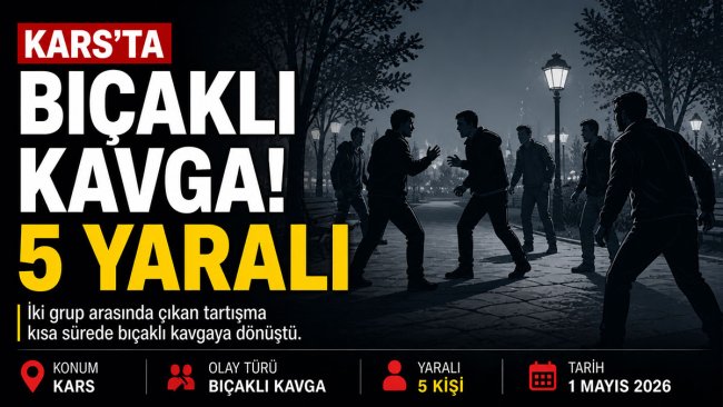 Kars'ta Millet Bahçesi Yakınında Çıkan Bıçaklı Kavgada 5 Kişi Yaralandı