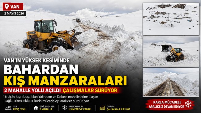Van'ın Erciş ilçesinde mayısta karla mücadele: Ev ve ahırlar hâlâ kar altında