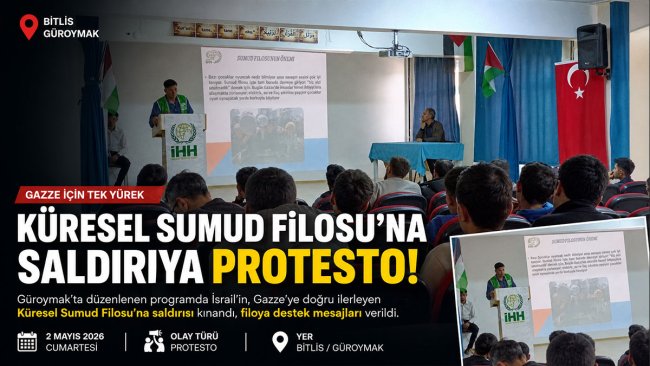 Güroymak'ta Küresel Sumud Filosu'na destek: İsrail'in saldırısı kınandı