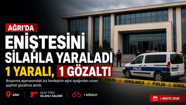 Ağrı'da adliye önünde eniştesini silahla yaralayan şüpheli gözaltına alındı