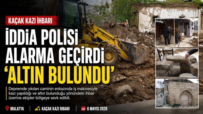 Malatya'da cami enkazındaki kazı için 'altın bulundu ihbarı asılsız çıktı