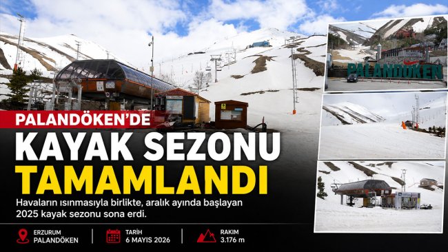Palandöken'de kayak sezonu sona erdi: Kar kalınlığı 97 santimetre