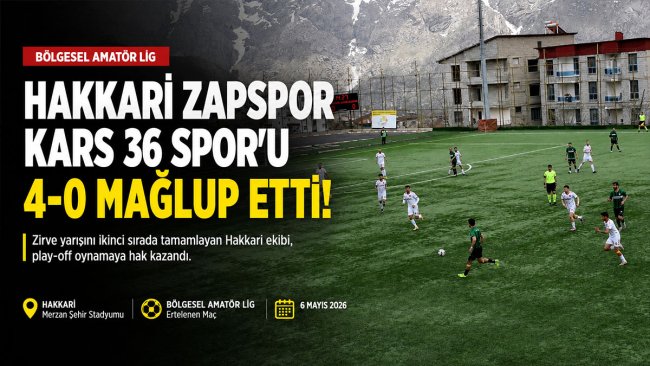 Hakkari Zapspor, Kars 36 Spor'u 4-0 yendi ve play-off'a kaldı