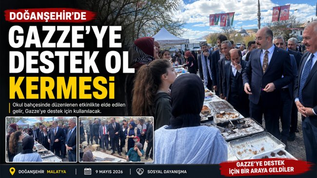 Doğanşehir'de veliler ve öğretmenler Gazze için kermes düzenledi