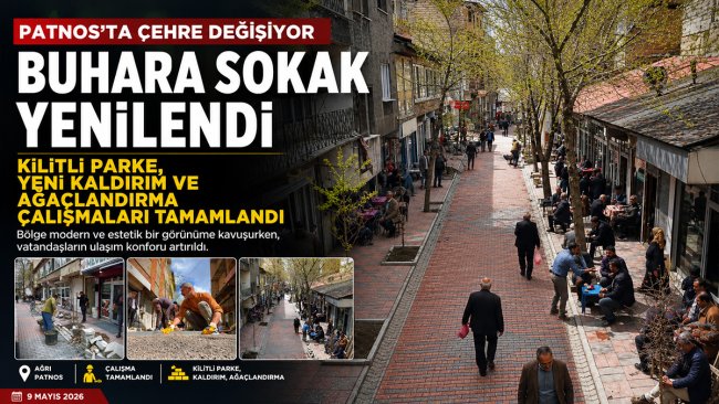 Patnos'ta Buhara Sokak'ta yenileme çalışmaları tamamlandı