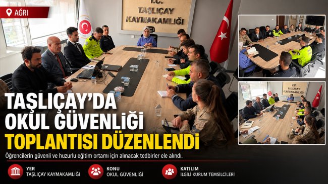 Taşlıçay'da öğrenciler için okul çevresi güvenlik tedbirleri görüşüldü