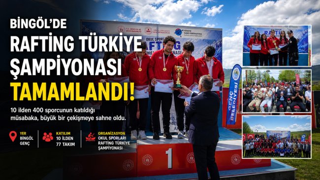 Bingöl'de 400 sporcunun katıldığı Rafting Türkiye Şampiyonası tamamlandı