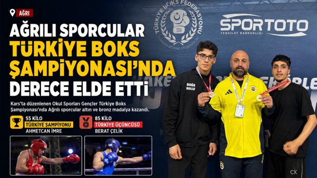 Ağrılı boksörler Türkiye Boks Şampiyonası'nda şampiyonluk ve üçüncülük kazandı
