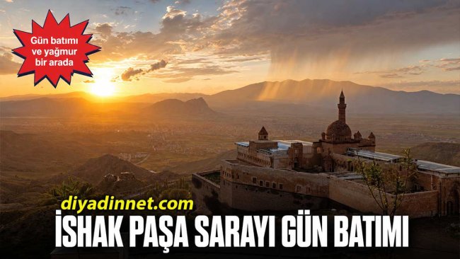 İshak Paşa Sarayı'nda Eşsiz Gün Batımı ve Yağmur Bir Arada