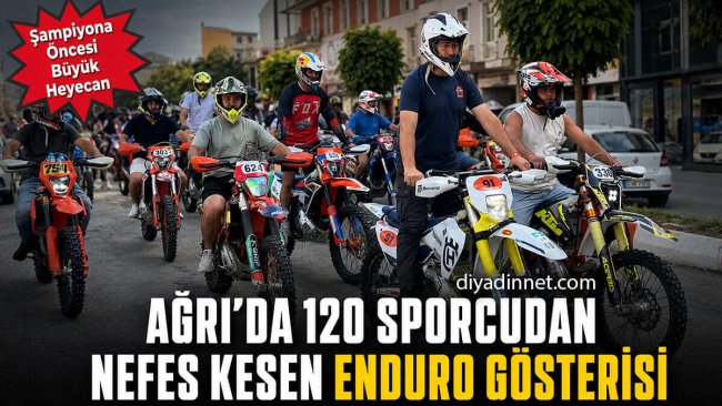 Ağrı'da Enduro Sporcularından Nefes Kesen Akrobasi Gösterisi