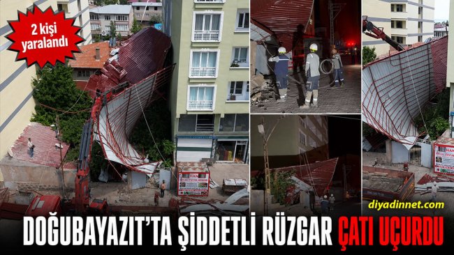 Ağrı Doğubayazıt'ta Şiddetli Rüzgarın Uçurduğu Çatı 2 Kişiyi Yaraladı!.