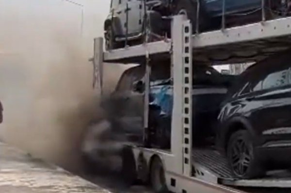 Doğubayazıt'ta Araç Yüklü TIR'da Korkutan Yangın: Sıfır Kilometre Otomobiller Zarar Gördü