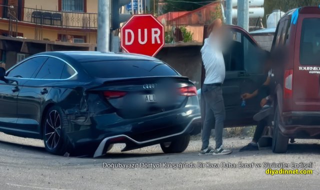 Doğubayazıt Dörtyol Kavşağı'nda Yine Kaza: İki Araç Çarpıştı