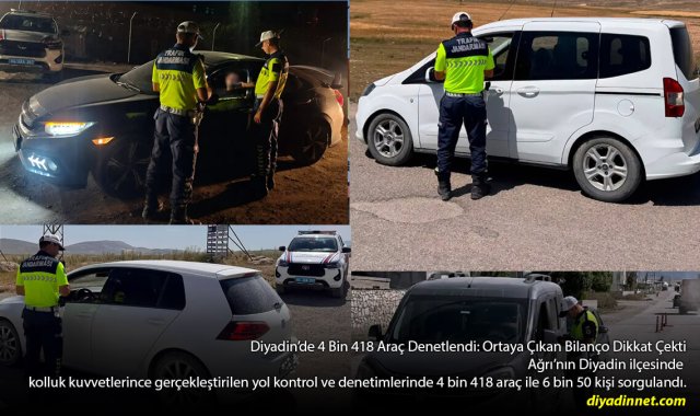 Diyadin'de 4 Bin 418 Araç Denetlendi: 260 Bin 750 TL Ceza Kesildi!