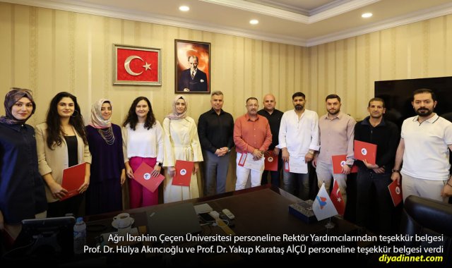AİÇÜ'de adaylara tercih döneminde yol gösterdiler: Personele teşekkür belgesi verildi