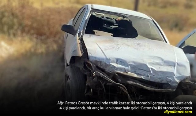 Patnos'ta Korkutan Kaza: 4 Yaralı, 1 Araç Hurdaya Döndü