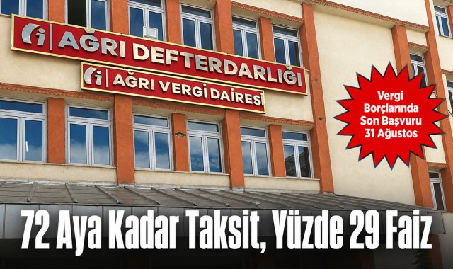 Ağrı Defterdarlığı; Vergi Borçlarına 72 Aya Kadar Taksit İmkanı: Son Başvuru 31 Ağustos