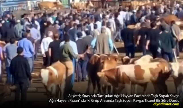 Ağrı Hayvan Pazarı'nda Taşlı Sopalı Kavga: Hayvan Ticareti Durdu