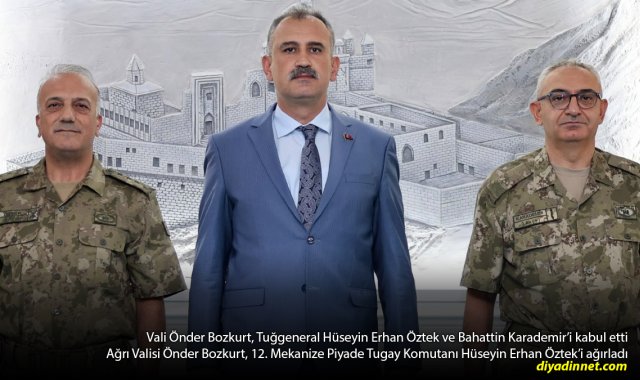 Ağrı'da Tugay Komutanlığı değişti: Yeni ve önceki komutan Valilikte bir araya geldi