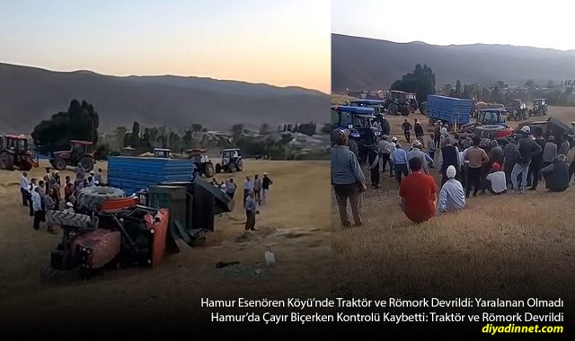 Hamur'da Tarım Çalışması Sırasında Kaza: Traktör Römorkuyla Devrildi