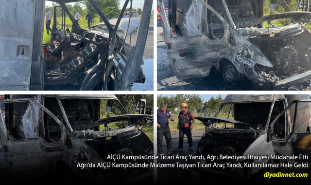 AİÇÜ Kampüsünde Araç Yangını: Alevler Sürücü Kabinini Sardı