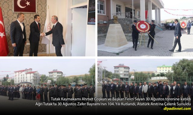 Tutak'ta Zaferin 104. Yılında Anlamlı Program: Çelenk Sunuldu, Tebrikler Kabul Edildi