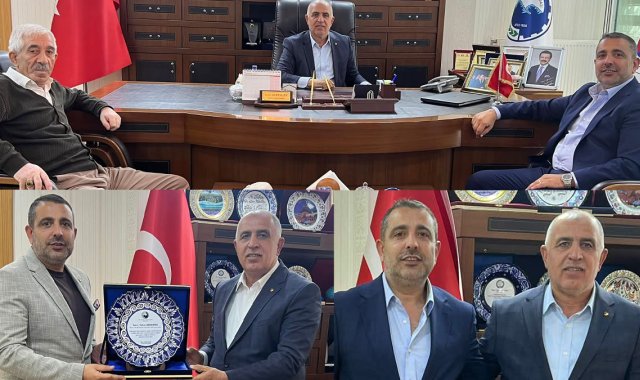 Volkan Barbaros ve Ahmet Kaya'dan ATSO Başkanı Saim Alpaslan'a Ziyaret