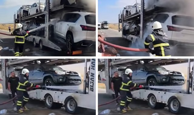 Gürbulak'ta Araç Yüklü TIR Alev Aldı: 6 Otomobil Zarar Gördü