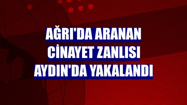 Ağrı'da aranan cinayet zanlısı Aydın'da yakalandı