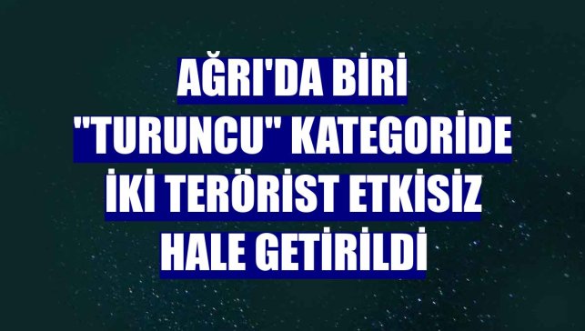 Ağrı'da biri "turuncu" kategoride iki terörist etkisiz hale getirildi