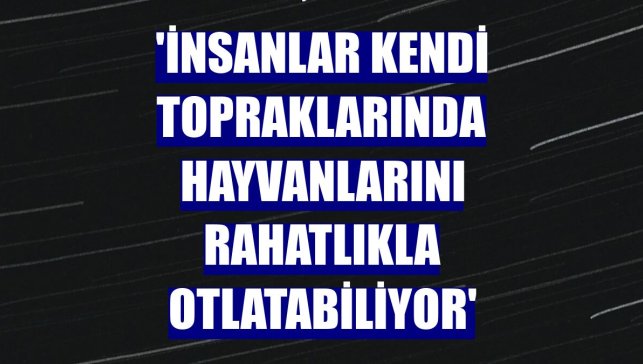 'İnsanlar kendi topraklarında hayvanlarını rahatlıkla otlatabiliyor'