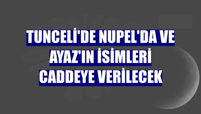 Tunceli'de Nupel'da ve Ayaz'ın isimleri caddeye verilecek