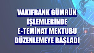 VakıfBank gümrük işlemlerinde e-teminat mektubu düzenlemeye başladı