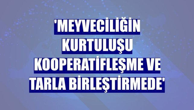 'Meyveciliğin kurtuluşu kooperatifleşme ve tarla birleştirmede'