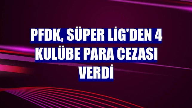 PFDK, Süper Lig'den 4 kulübe para cezası verdi