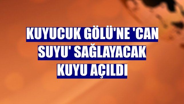 Kuyucuk Gölü'ne 'can suyu' sağlayacak kuyu açıldı