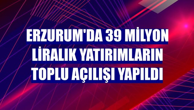 Erzurum'da 39 milyon liralık yatırımların toplu açılışı yapıldı