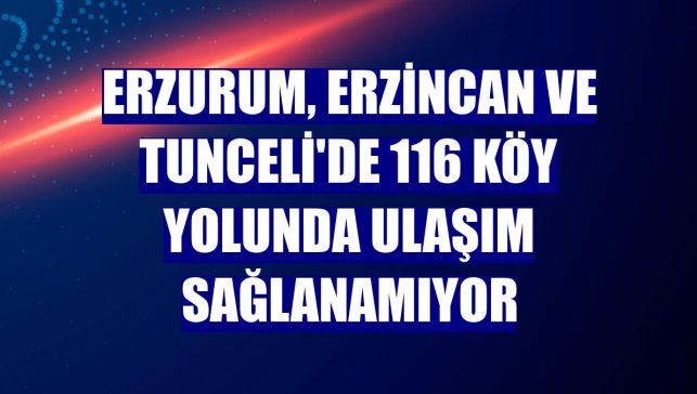 Erzurum, Erzincan ve Tunceli'de 116 köy yolunda ulaşım sağlanamıyor