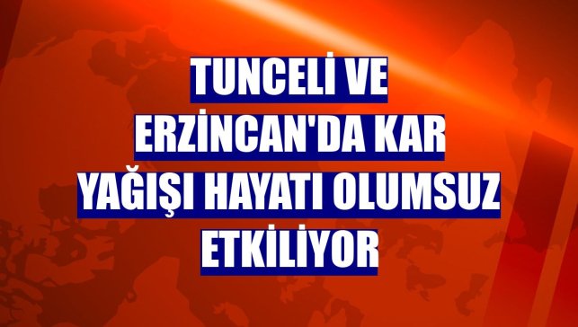 Tunceli ve Erzincan'da kar yağışı hayatı olumsuz etkiliyor