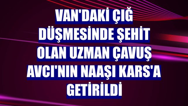 Van'daki çığ düşmesinde şehit olan uzman çavuş Avcı'nın naaşı Kars'a getirildi