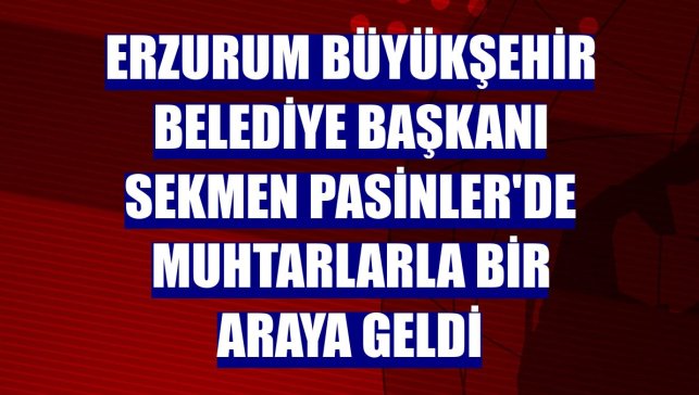 Erzurum Büyükşehir Belediye Başkanı Sekmen Pasinler'de muhtarlarla bir araya geldi