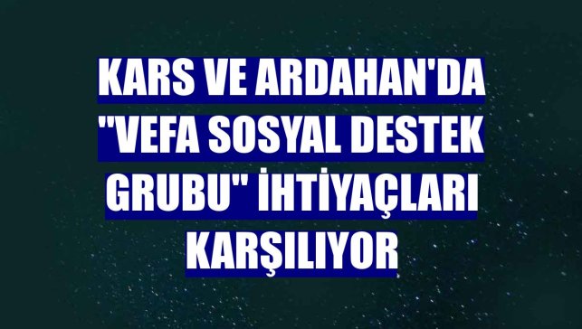 Kars ve Ardahan'da "Vefa Sosyal Destek Grubu" ihtiyaçları karşılıyor