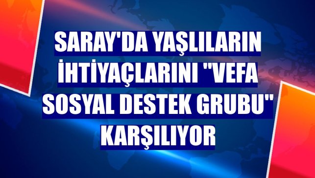 Saray'da yaşlıların ihtiyaçlarını "Vefa Sosyal Destek Grubu" karşılıyor
