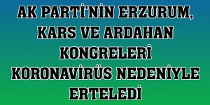 AK Parti'nin Erzurum, Kars ve Ardahan kongreleri koronavirüs nedeniyle erteledi