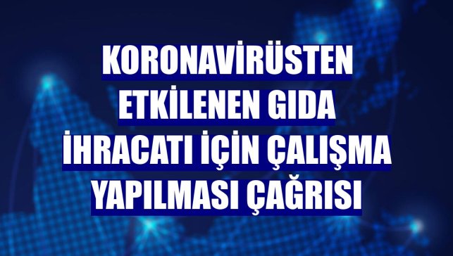 Koronavirüsten etkilenen gıda ihracatı için çalışma yapılması çağrısı