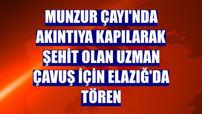 Munzur Çayı'nda akıntıya kapılarak şehit olan Uzman Çavuş için Elazığ'da tören